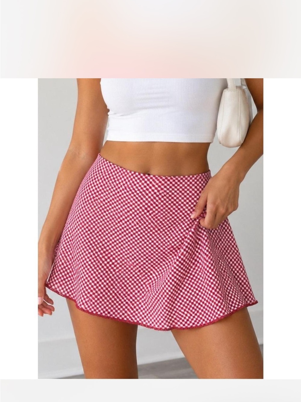 wild fable Pink Gingham Skater Mini Skirt